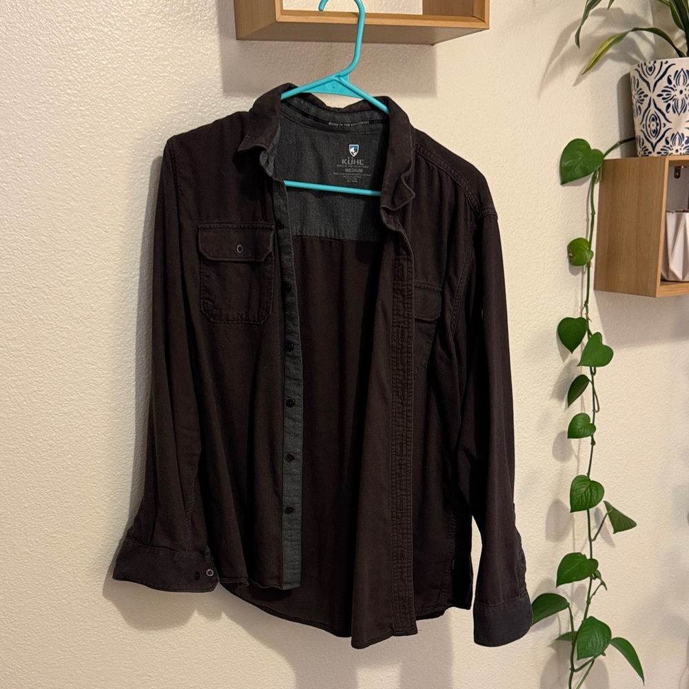 Kuhl Men's Dark Brown Casual Button Down Shirt